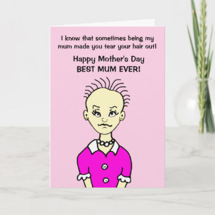 Funny Cartoon Best Mom Mother's Day Card