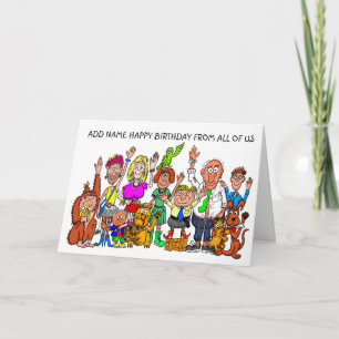 Funny cartoon birthday card