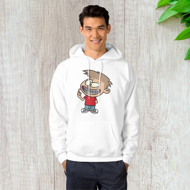 Funny Cartoon Boy with Braces Smile Hoodie (Creator Uploaded)