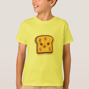 Funny Cartoon Bread Dollar Sign Graphic Tee