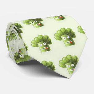 Funny Cartoon Broccoli Is Healthy Food Tie