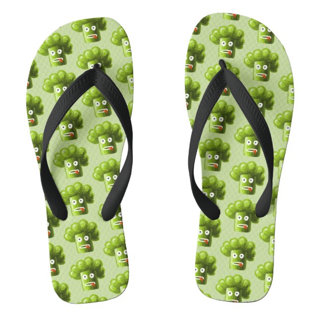 Funny Cartoon Broccoli Pattern Thongs (Footbed)