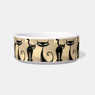 Funny Cartoon Cat Couple Bowl