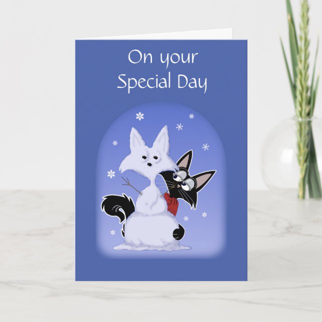 Funny cartoon cat on your special day birthday card (Front)