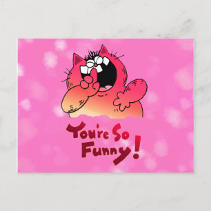 Funny Cartoon Cat Silly Cartoon Cat Postcard