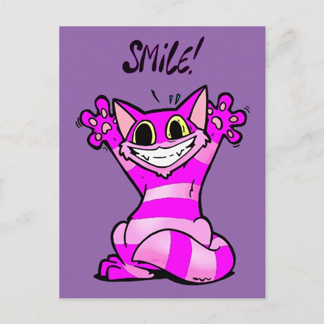 Funny cartoon cat, smile postcard (Front)
