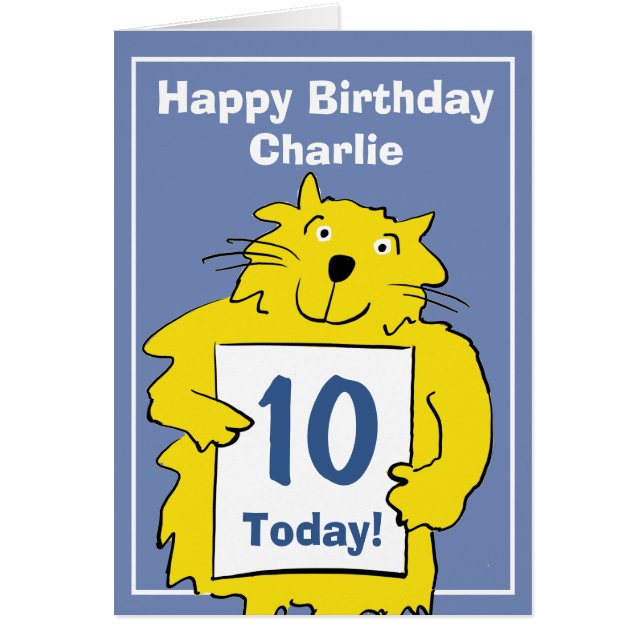 Funny Cartoon Cat to Personalise (Front)