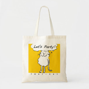 Funny Cartoon Cat Wants to have a Party Tote Bag