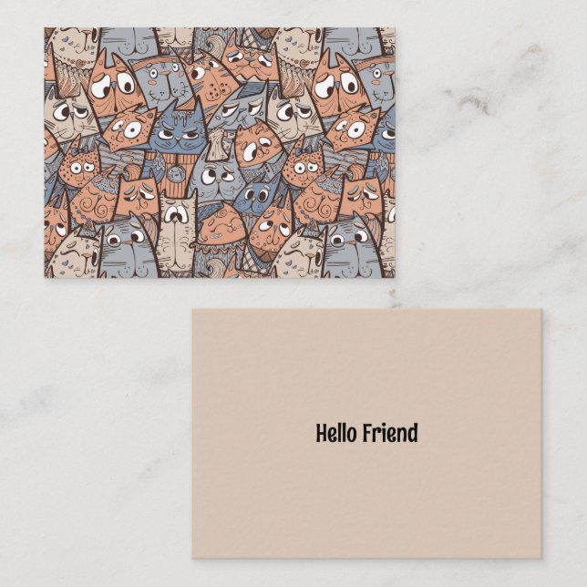 Funny Cartoon Cats Card (Front/Back)