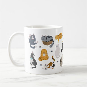 Funny cartoon cats coffee mug