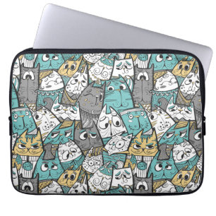 Funny Cartoon Cats Laptop Sleeve