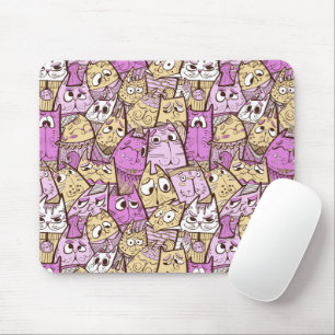 Funny Cartoon Cats Mouse Pad