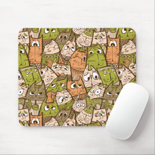 Funny Cartoon Cats Mouse Pad