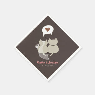 Funny Cartoon Cats Wedding Rehearsal Napkins