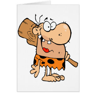 funny cartoon caveman with club