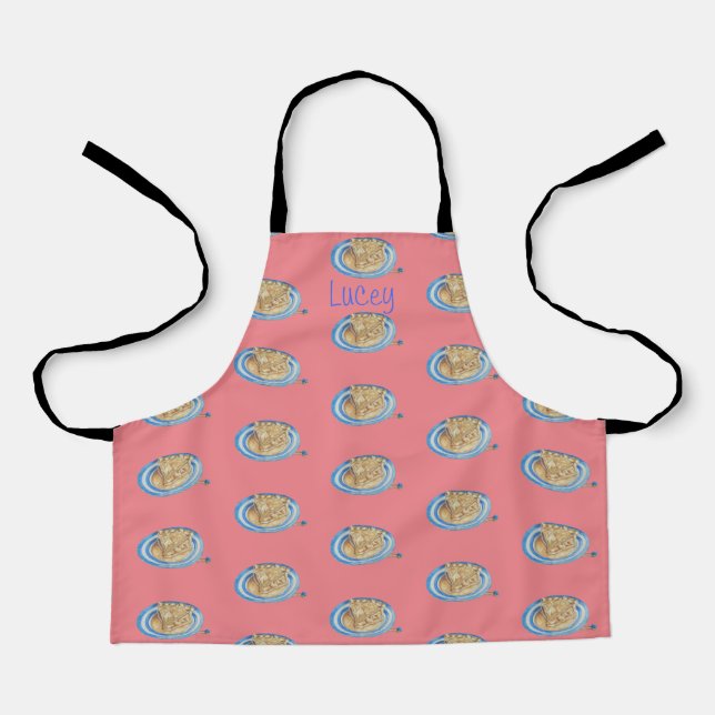 funny cartoon character wearing blue hat apron (Front)