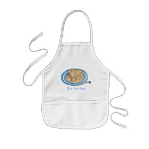 funny cartoon character wearing blue hat kids apron