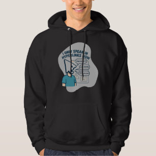 Funny cartoon character with mouse cursor head hoodie