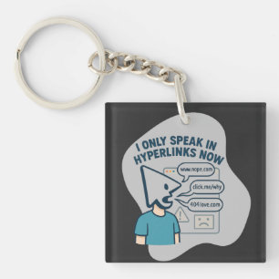 Funny cartoon character with mouse cursor head  key ring