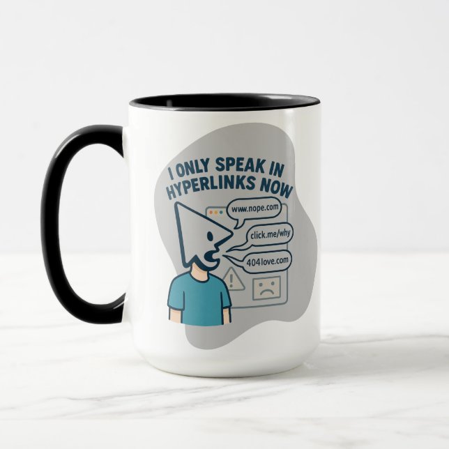 Funny cartoon character with mouse cursor head  mug (Left)
