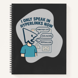 Funny cartoon character with mouse cursor head  notebook