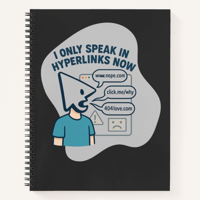 Funny cartoon character with mouse cursor head  notebook (Front)