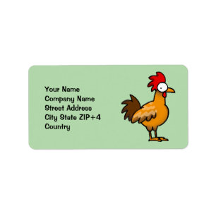 Funny Cartoon Chicken Address Label