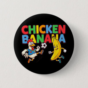 Funny Cartoon Chicken Nana Soccer Player Ll Graphi 6 Cm Round Badge