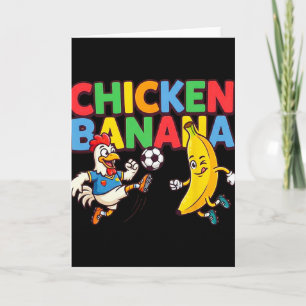 Funny Cartoon Chicken Nana Soccer Player Ll Graphi Card