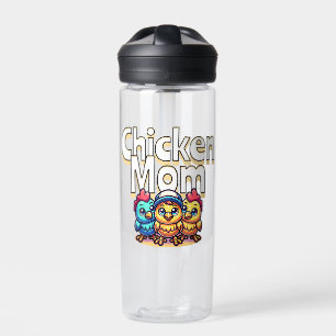 Funny Cartoon Chicks Chicken Mum Personalised Water Bottle