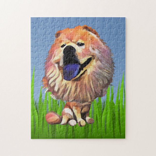 Funny Cartoon Chow Chow 252 Piece Puzzle (Vertical)