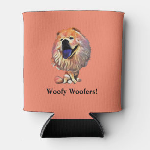 Funny Cartoon Chow Chow Can Cooler