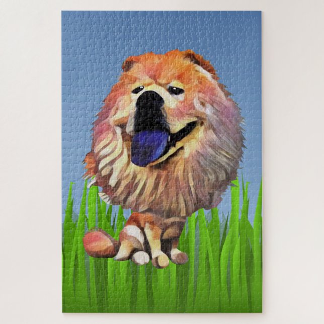 Funny Cartoon Chow Chow Dog 1014 Piece Puzzle (Vertical)