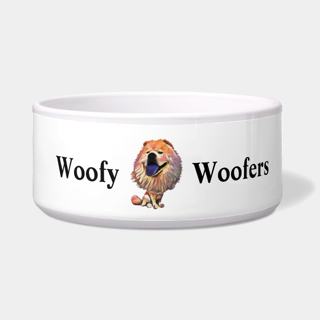 Funny Cartoon Chow Chow Dog Bowl (Front)