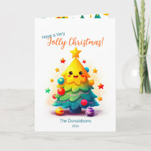 Funny Cartoon Christmas Tree Card
