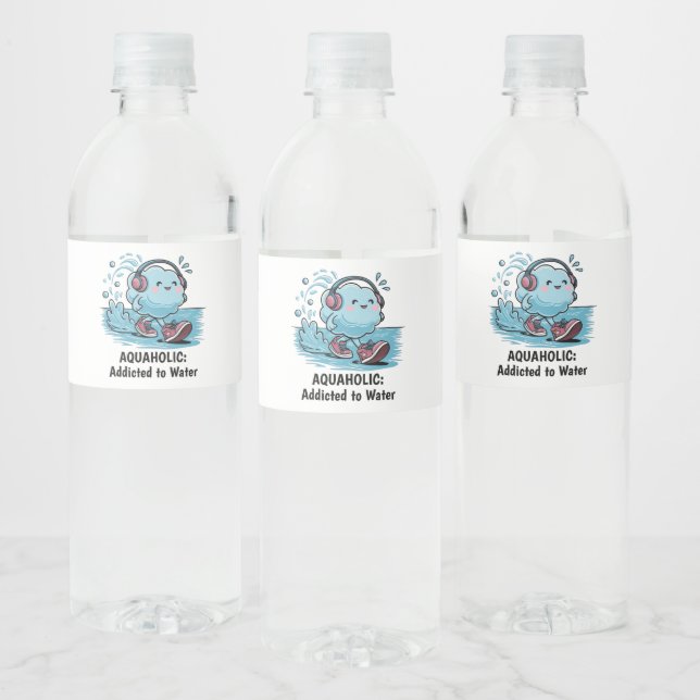 Funny Cartoon Cloud  Water Bottle Label (Bottles)