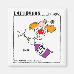 Funny Cartoon Clown Wine Tasting Party Favour Magnet