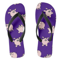 Funny Cartoon Comics Pig Choose Colour Men FlipFlo