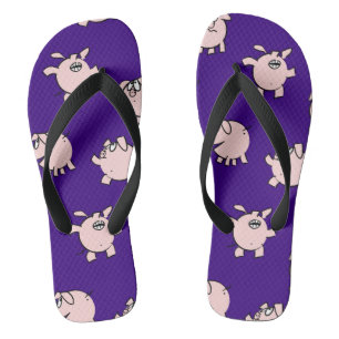 Funny Cartoon Comics Pig Choose Colour Men FlipFlo Thongs
