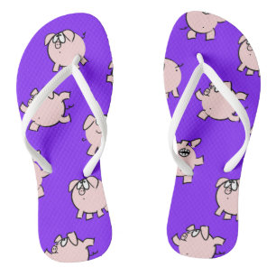 Funny Cartoon Comics Pig Choose Colour W Flip Flop