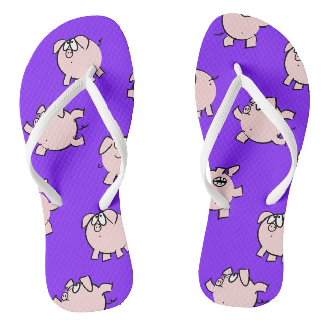 Funny Cartoon Comics Pig Choose Colour W Flip Flop (Footbed)
