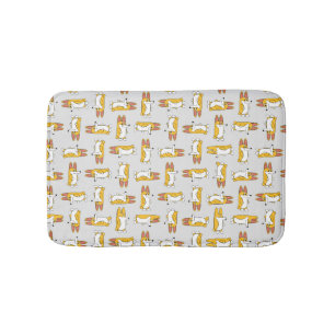 Funny Cartoon Corgi Pattern Bath Mat
