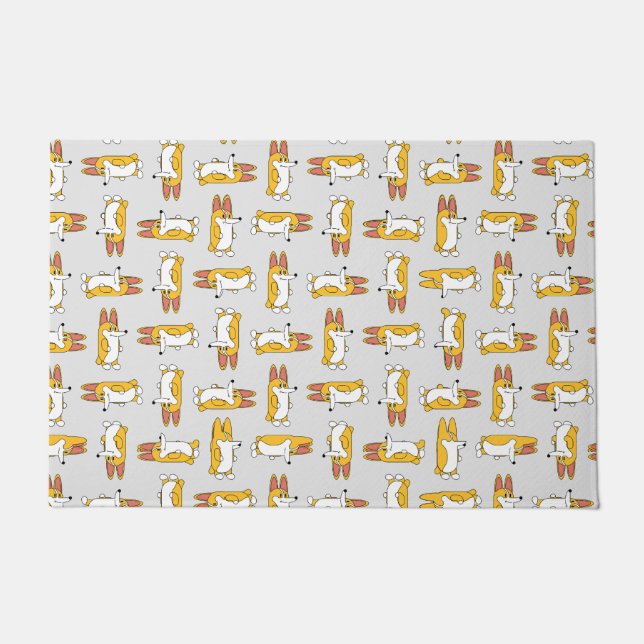 Funny Cartoon Corgi Pattern Doormat (Front)