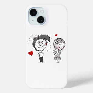 Funny Cartoon Couple iPhone 15 Case