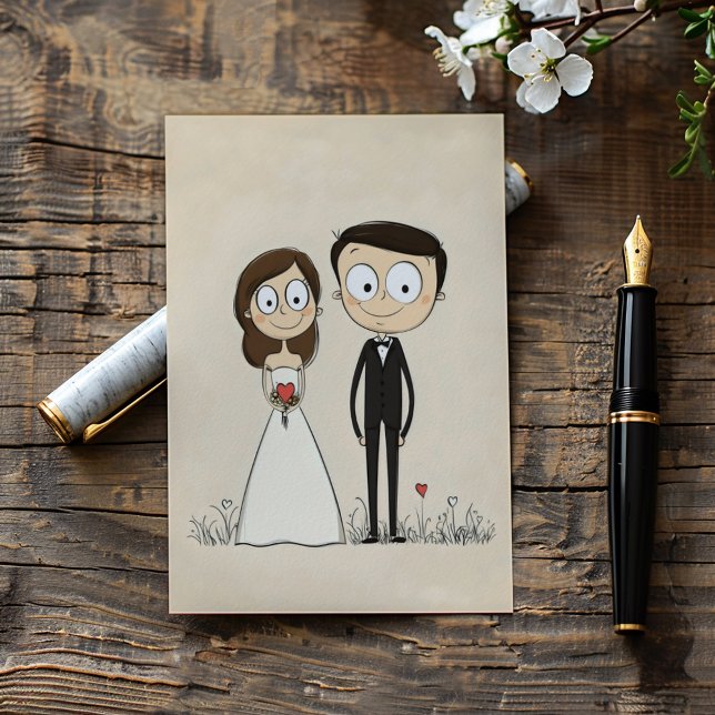 Funny Cartoon Couple Wedding Invitation (Creator Uploaded)