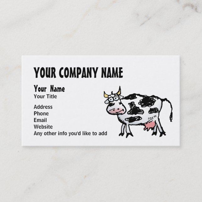Funny Cartoon Cow Business Cards (Front)