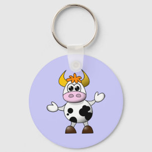 Funny Cartoon Cow Key Ring