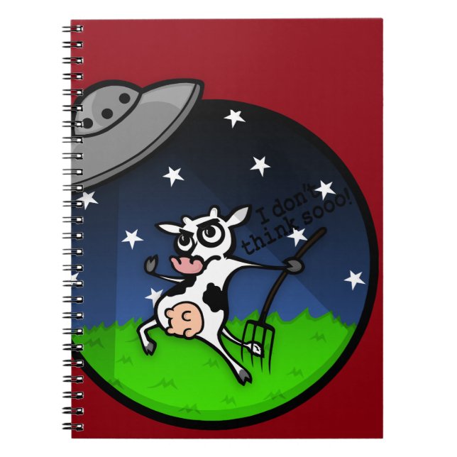 FUNNY CARTOON COW SPIRAL NOTEBOOK (Front)