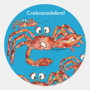 Funny Cartoon Crabs Stickers