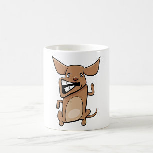 Funny Cartoon Crazy Dog Hilarious Cute Pet  Coffee Mug